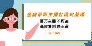 金牌带货主播打造实战课：百万主播 不可追，高效复制 是王道（10节课）-Ai创业网