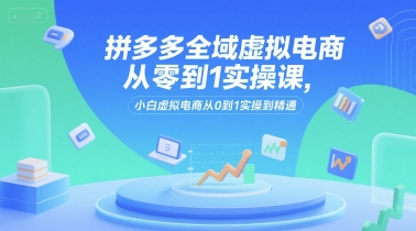 拼多多全域虚拟电商从零到1实操课，小白虚拟电商从0到1实操到精通-Ai创业网