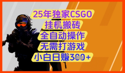 25年独家CSGO挂G搬砖，全自动操作，无需打游戏，小白日入3张+【揭秘】-Ai创业网
