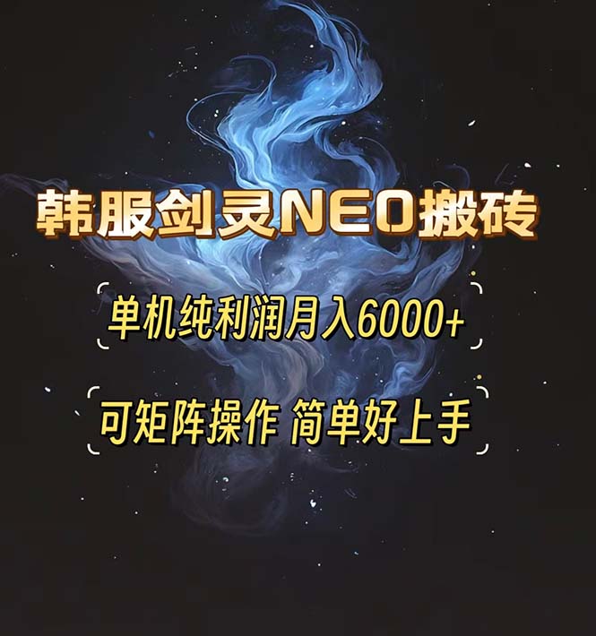 韩服剑灵NEO搬砖攻略，单机纯利润月入6000+ 可矩阵操作，简单好上手。-Ai创业网