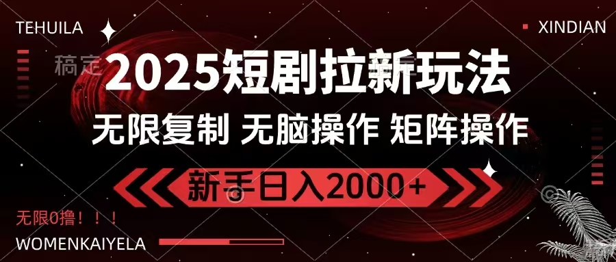 2025短剧拉新玩法，无需注册登录，无限0撸，无脑批量操作日入2000+-Ai创业网