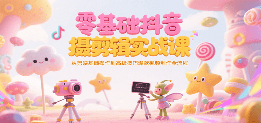 零基础抖音短视频拍摄剪辑实战课，从剪映基础操作到高级技巧爆款视频制作全流程-Ai创业网