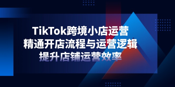 TikTok跨境小店运营，精通开店流程与运营逻辑，提升店铺运营效率-Ai创业网