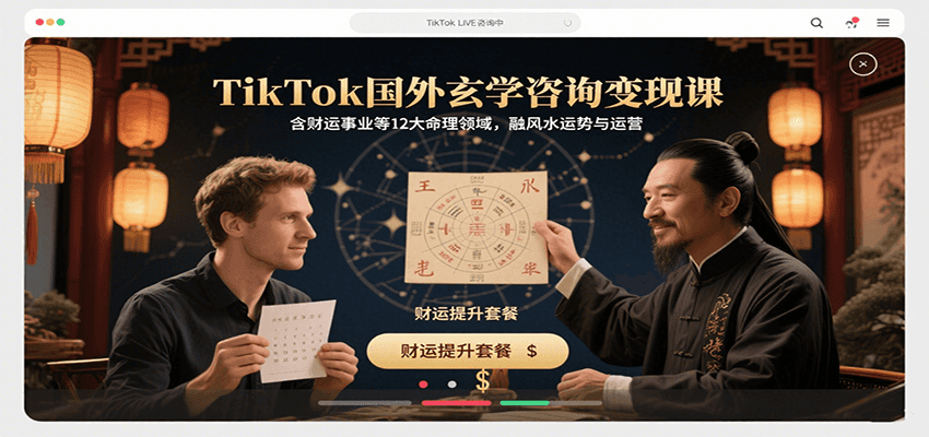 TikTok国外玄学咨询变现课，含财运事业等12大命理领域，融风水运势与运营-Ai创业网