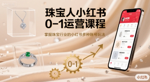 珠宝人小红书0-1运营课程，掌握珠宝行业的小红书多种账号玩法-Ai创业网