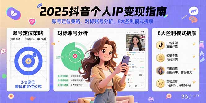 2025抖音个人IP变现指南，账号定位策略，对标账号分析，8大盈利模式拆解-Ai创业网