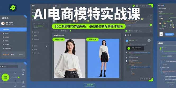 AI电商模特实战课，SD工具部署与界面解析，基础换装换背景操作指南-Ai创业网
