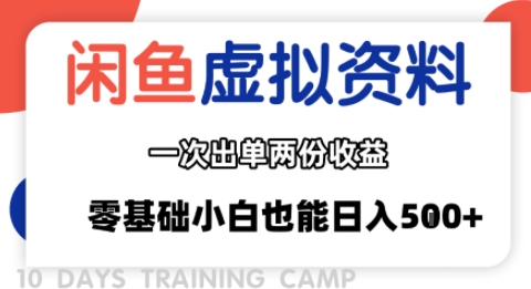 闲鱼虚拟资料新变现玩法，信息差项目，一次出单两份收益，无需囤货，可批量矩阵，零基础小白也能日入多张-Ai创业网