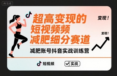 超高变现的短视频减肥细分赛道，减肥账号抖音实战训练营-Ai创业网