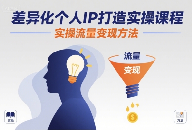 差异化个人IP打造实操课程，实操流量变现方法-Ai创业网