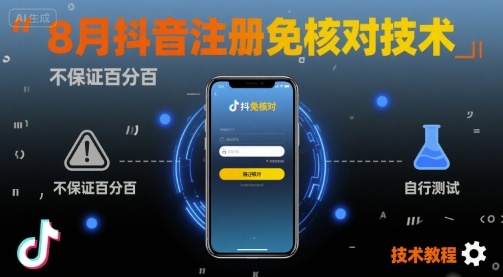 8月抖音注册免核对技术，不保证百分百，自测-Ai创业网
