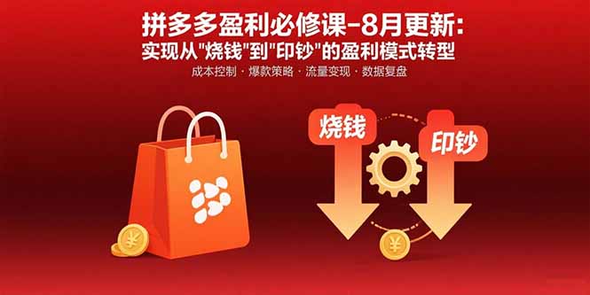 拼多多盈利必修课-8月更新：突破运营瓶颈 实现从烧钱到印钞的盈利模式转型-Ai创业网