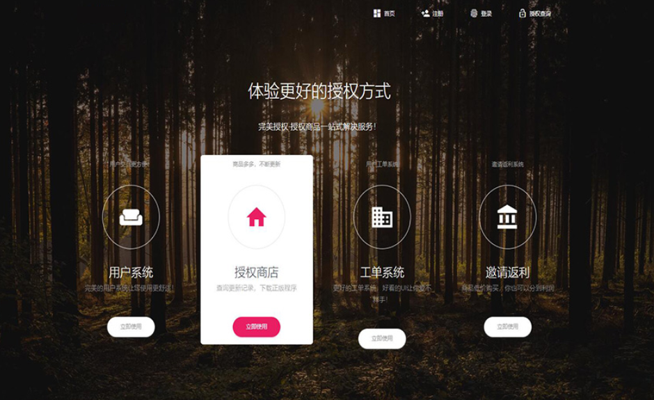 PHP域名授权系统网站 精美UI支付系统团队合作代理返利发卡系统 授权授权管理工单系统-Ai创业网