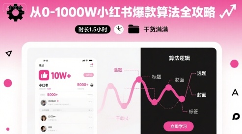 从0-1000W小红书爆款算法全攻略，时长1.5小时，干货满满-Ai创业网
