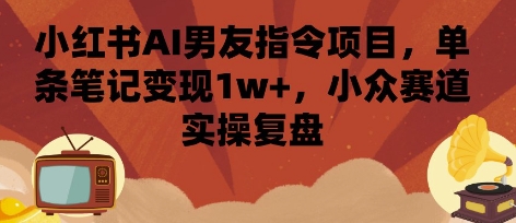 小红书AI男友指令项目，单条笔记变现1w+，小众赛道实操复盘-Ai创业网