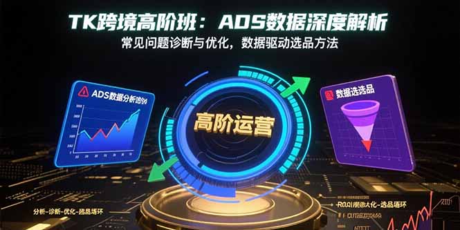 TK跨境高阶班：ADS数据深度解析，常见问题诊断与优化，数据驱动选品方法-Ai创业网