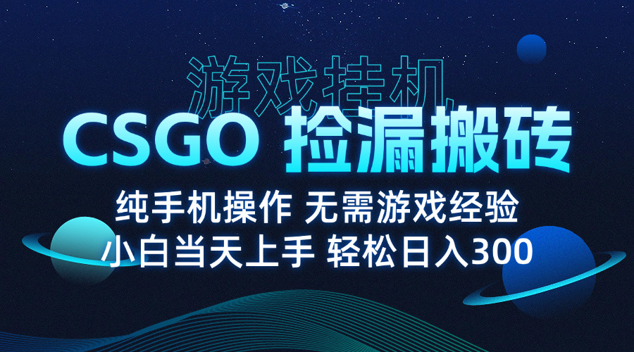 8月最新游戏搬砖，CSGO纯挂机，不需要玩游戏，实现真挂机，月入1W+-Ai创业网