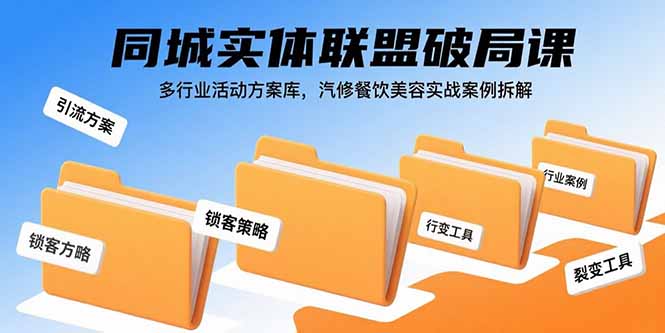 同城实体联盟破局课，多行业活动方案库，汽修餐饮美容实战案例拆解-Ai创业网