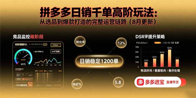 拼多多日销千单高阶玩法：从选品到爆款打造的完整运营链路(8月更新-Ai创业网