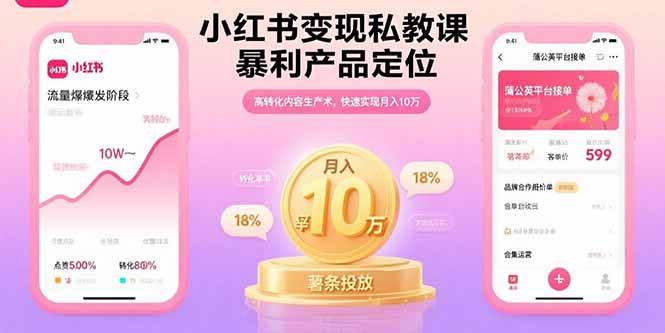 小红书变现私教课，暴利产品定位，高转化内容生产术，快速实现月入10万-Ai创业网