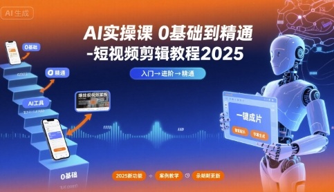 AI实操课0基础到精通-短视频剪辑教程2025-Ai创业网