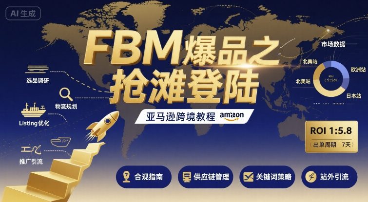 FBM爆品之抢滩登陆-亚马逊跨境教程-Ai创业网