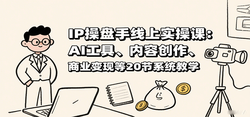 IP操盘手线上实操课：AI工具、内容创作、商业变现等20节系统教学-Ai创业网