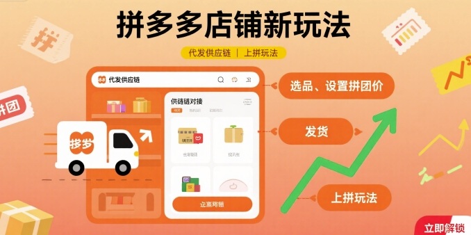 拼多多店铺新玩法，代发供应链上拼玩法-Ai创业网
