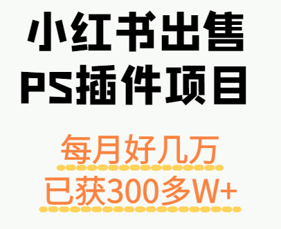 小红书出售PS插件项目，每月都收入好几万，长期操作已获利300多W+-Ai创业网