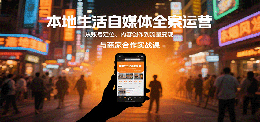 本地生活自媒体全案运营，从账号定位、内容创作到流量变现与商家合作实战课-Ai创业网