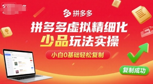 拼多多虚拟精细化少品玩法实操，小白0基础轻松复制-Ai创业网