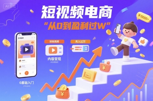 短视频电商：短视频变现从0到盈利过W-Ai创业网