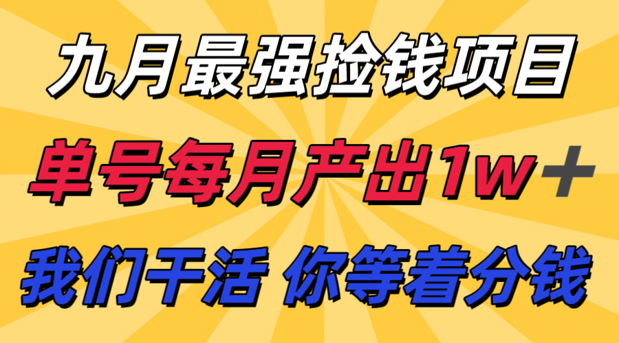 九月最强捡钱项目！ 支付宝分成代运营，我们干活，你分钱！单号月产1w+-Ai创业网