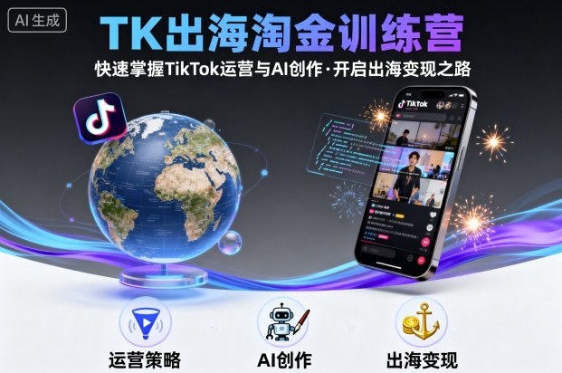 TK出海淘金训练营，助你快速掌握TikTok运营与AI创作，开启出海变现之路-Ai创业网