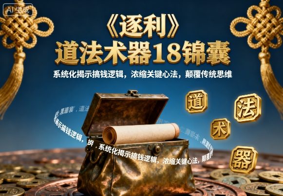 《逐利》道法术器18锦囊，系统化揭示搞钱逻辑，浓缩关键心法，颠覆传统思维-Ai创业网
