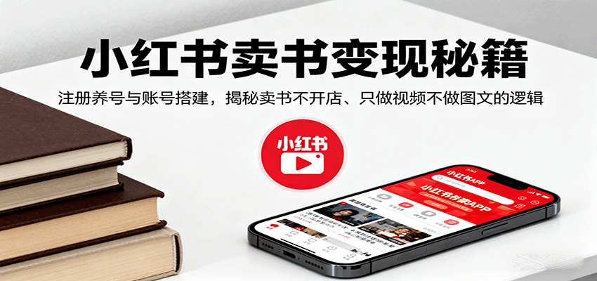小红书卖书变现秘籍，注册养号与账号搭建，揭秘卖书不开店、只做视频不做图文的逻辑-Ai创业网