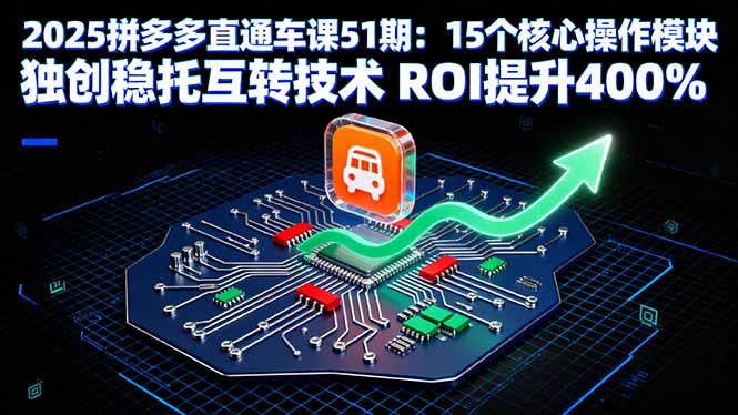 2025拼多多直通车课51期：15个核心操作模块 独创稳托互转技术 ROI提升400%-Ai创业网