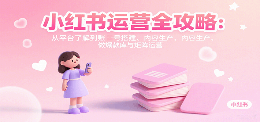 小红书运营全攻略：从平台了解到账号搭建、内容生产，做爆款库与矩阵运营-Ai创业网