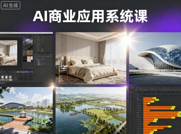 AI商业应用系统课，室内-软装-建筑-景观，智能设计+效果图+动画画实战-Ai创业网