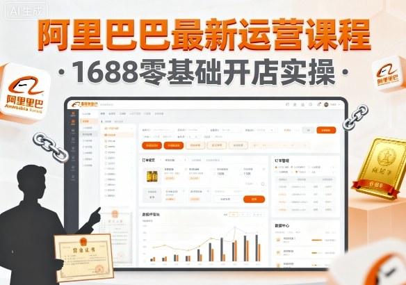 阿里巴巴最新运营课程，1688零基础开店实操-Ai创业网