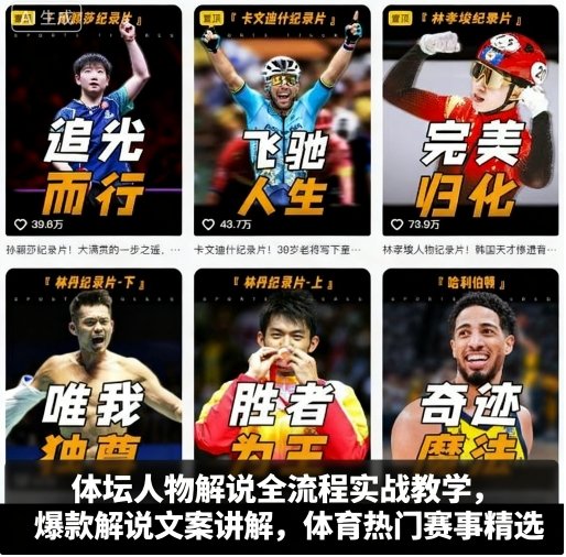 体坛人物解说全流程实战教学，爆款解说文案讲解，体育热门赛事精选-Ai创业网