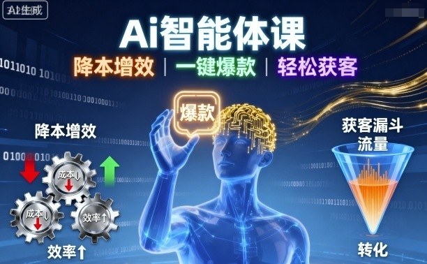 Ai智能体课，降本增效，一键爆款，轻松获客-Ai创业网