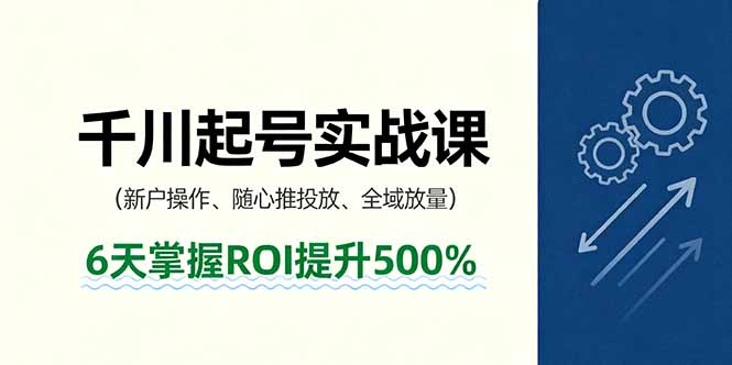 抖音千川起号实战课，新户操作,随心推投放,全域放量，6天掌握ROI提升500%-Ai创业网