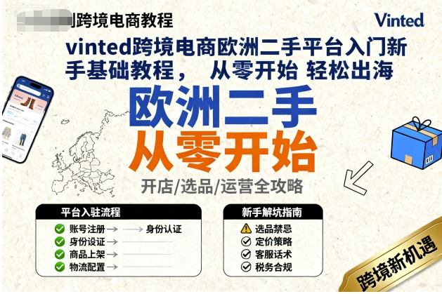 vinted跨境电商欧洲二手平台入门新手基础教程，从零开始轻松出海-Ai创业网