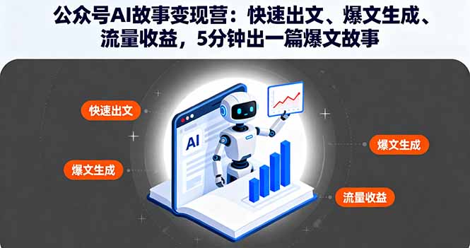 公众号AI故事变现营：快速出文、爆文生成、流量收益，5分钟出一篇爆文故事-Ai创业网
