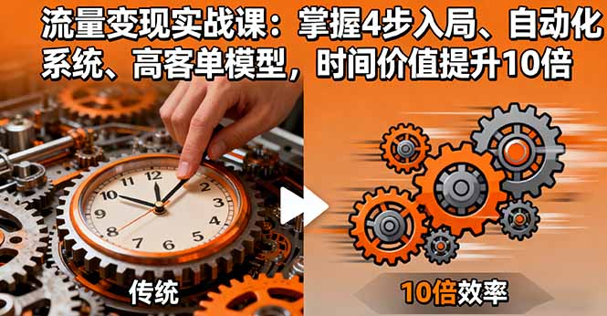 流量变现实战课：掌握4步入局、自动化系统、高客单模型，时间价值提升10倍-Ai创业网