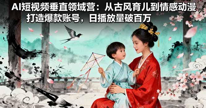 AI短视频垂直领域营：从古风育儿到情感动漫，打造爆款账号,日播放量破百万-Ai创业网