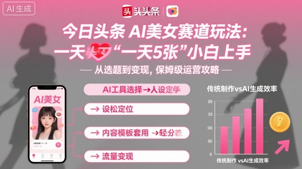 今日头条AI美女赛道玩法，一天轻松5张，小白轻松上手-Ai创业网