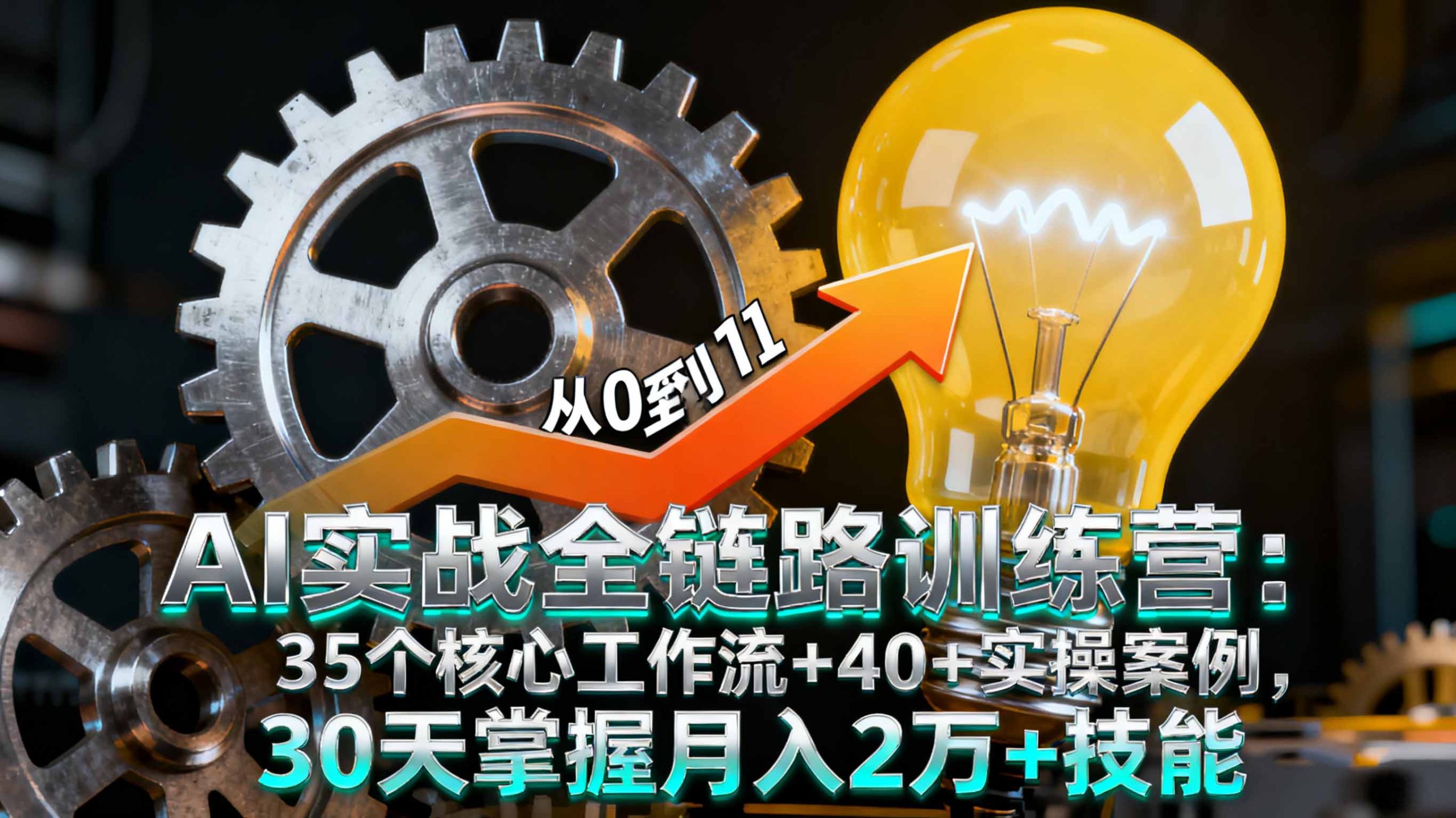 AI实战全链路训练营：35个核心工作流+40+实操案例，30天掌握月入2万+技能-Ai创业网