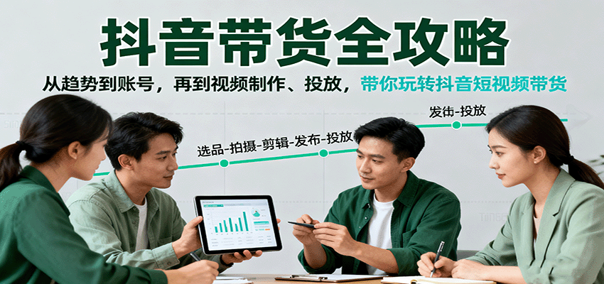抖音带货全攻略：从趋势到账号，再到视频制作、投放，带你玩转抖音短视频带货-Ai创业网